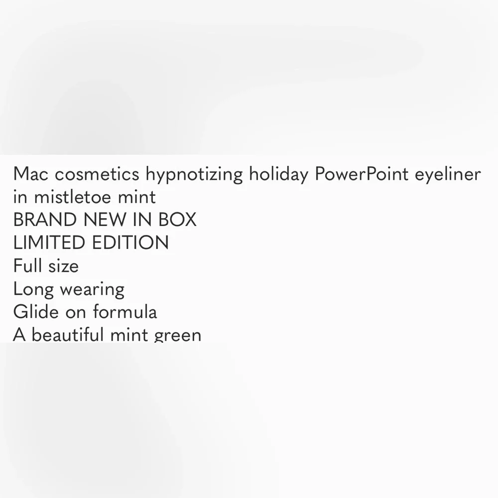 Mac “mistletoe mint” eyeliner new in box